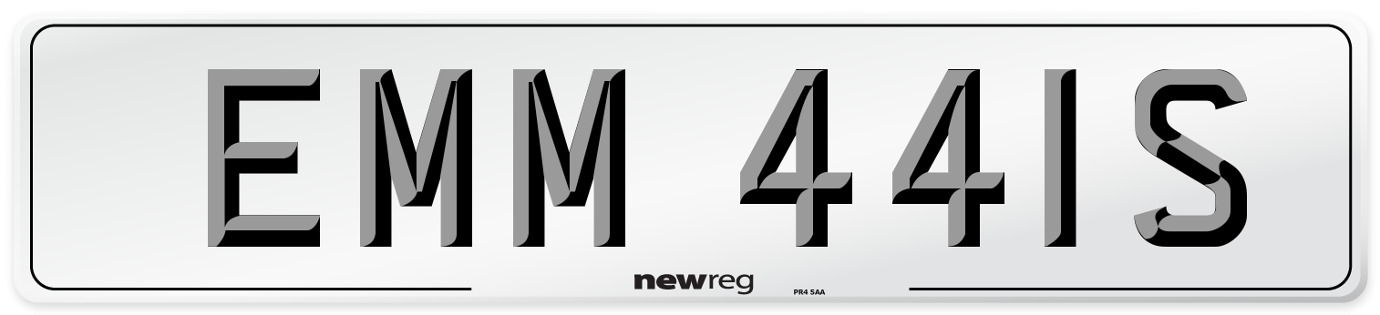 EMM 441S Number Plate from New Reg